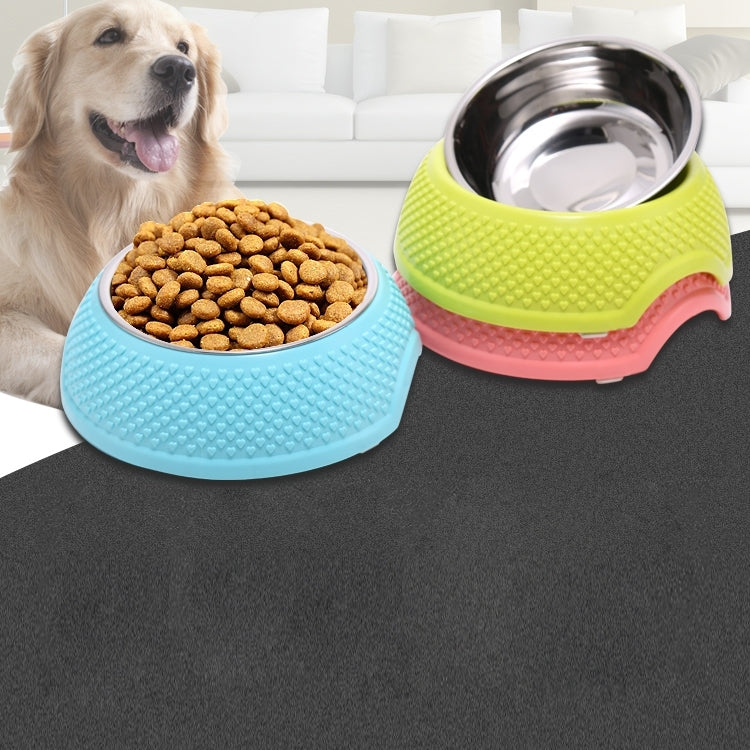 2 in 1 Stainless Steel  Bowls, Anti-slippery Mat Heart Shape Pattern Detachable Pets Bowls(Pink)