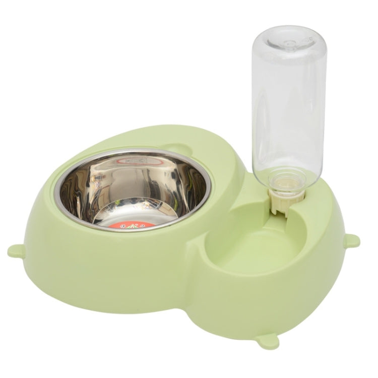 2 in 1 Stainless Steel  Bowls, Anti-slippery Mat Detachable Pets Bowls(Green)
