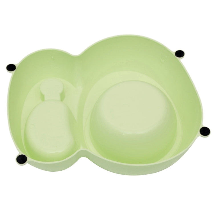 2 in 1 Stainless Steel  Bowls, Anti-slippery Mat Detachable Pets Bowls(Green)