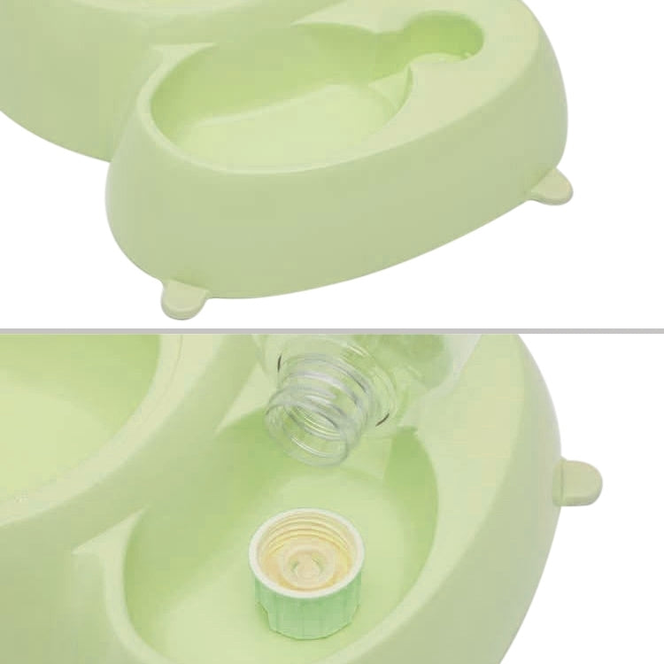 2 in 1 Stainless Steel  Bowls, Anti-slippery Mat Detachable Pets Bowls(Green)