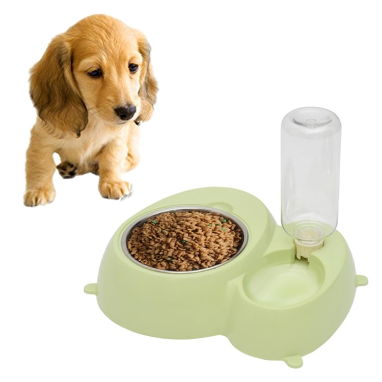 2 in 1 Stainless Steel  Bowls, Anti-slippery Mat Detachable Pets Bowls(Green)