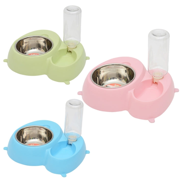 2 in 1 Stainless Steel  Bowls, Anti-slippery Mat Detachable Pets Bowls(Green)