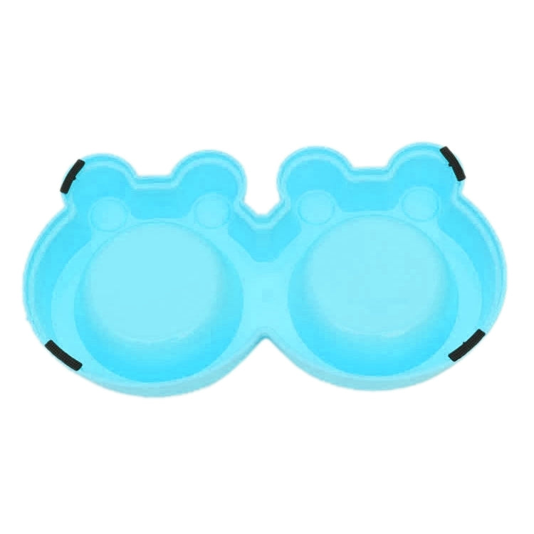 2 in 1 Stainless Steel  Bowls, Anti-slippery Mat Cartoon Shape Detachable Pets Bowls, Random Color Delivery