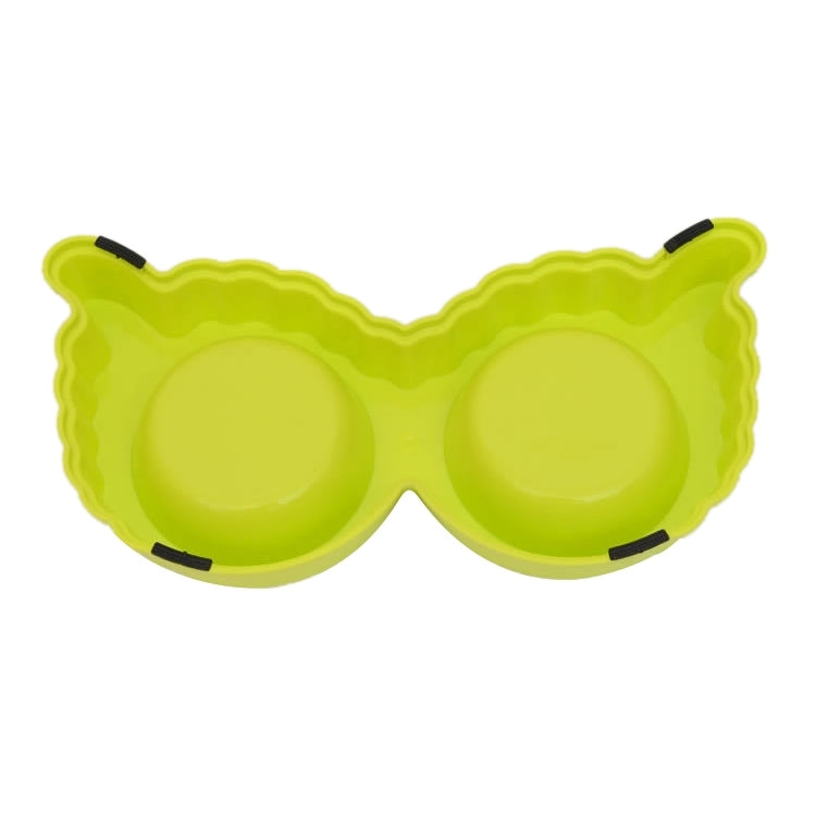 2 in 1 Stainless Steel  Bowls, Anti-slippery Mat Eagle Eyes Shape Detachable Pets Bowls(Light Green)