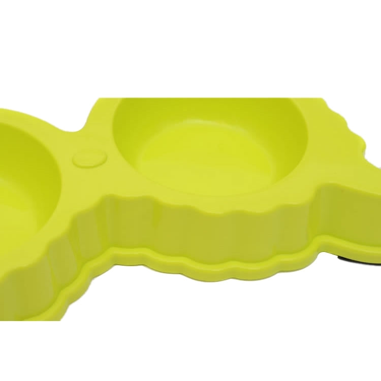 2 in 1 Stainless Steel  Bowls, Anti-slippery Mat Eagle Eyes Shape Detachable Pets Bowls(Light Green)