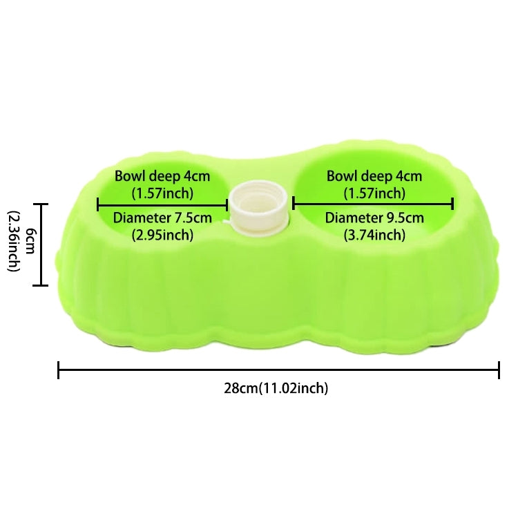 Pumpkin Shape Dog Cat Food Dish + Drinking Water Double Bowls with Automatic Water Dispenser, Size: S