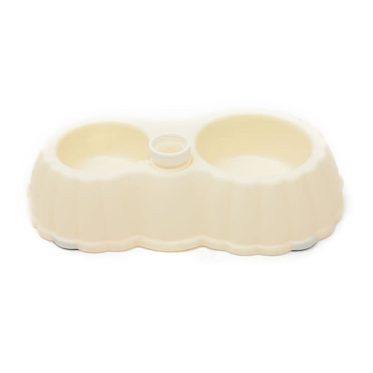 Pumpkin Shape Dog Cat Food Dish + Drinking Water Double Bowls with Automatic Water Dispenser, Size: S