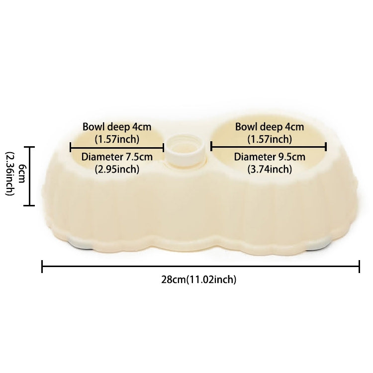 Pumpkin Shape Dog Cat Food Dish + Drinking Water Double Bowls with Automatic Water Dispenser, Size: S