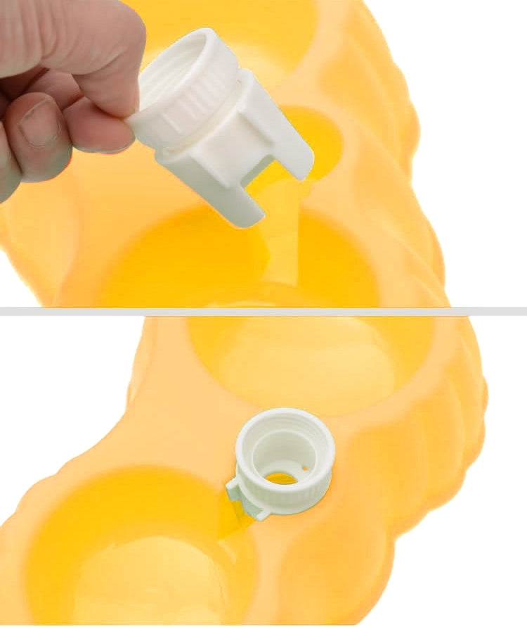 Pumpkin Shape Dog Cat Food Dish + Drinking Water Double Bowls with Automatic Water Dispenser, Size: S