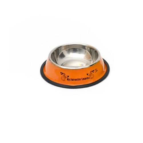 Stainless Steel Bowls, Anti-slip Colorful Paint Printed Pets Bowls, Bowl Diameter: 25.5 cm, Bowl Bottom Diameter: 32.5 cm