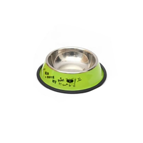 Stainless Steel Bowls, Anti-slip Colorful Paint Printed Pets Bowls, Bowl Diameter: 25.5 cm, Bowl Bottom Diameter: 32.5 cm