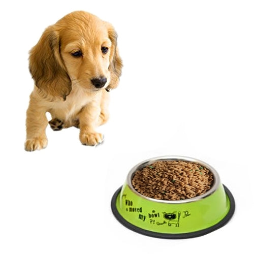 Stainless Steel Bowls, Anti-slip Colorful Paint Printed Pets Bowls, Bowl Diameter: 25.5 cm, Bowl Bottom Diameter: 32.5 cm
