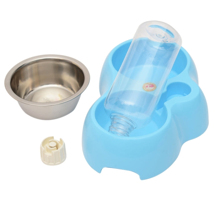 Stainless Steel Bowls, Anti-slip Dog Cat Food Dish + Drinking Water Pets Bowls with Automatic Water Dispenser