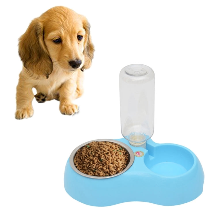 Stainless Steel Bowls, Anti-slip Dog Cat Food Dish + Drinking Water Pets Bowls with Automatic Water Dispenser