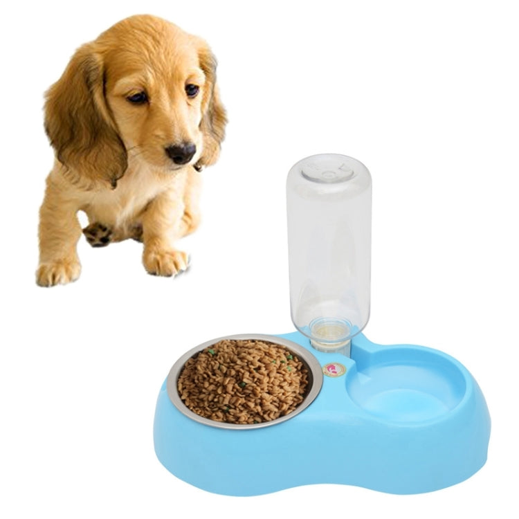 Stainless Steel Bowls, Anti-slip Dog Cat Food Dish + Drinking Water Pets Bowls with Automatic Water Dispenser