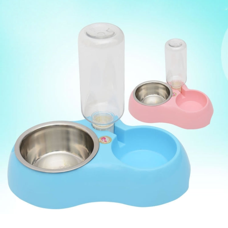 Stainless Steel Bowls, Anti-slip Dog Cat Food Dish + Drinking Water Pets Bowls with Automatic Water Dispenser