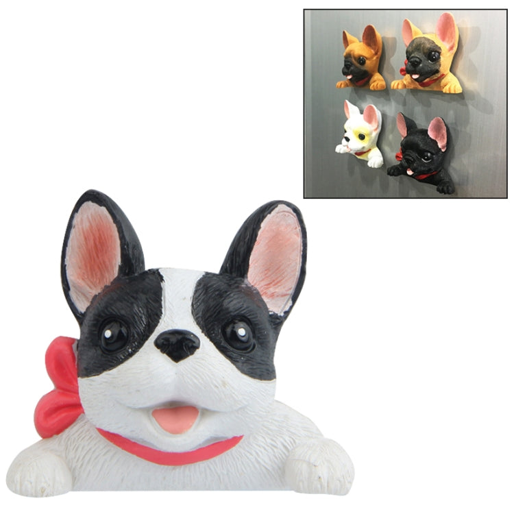 2 PCS Home Decoration Originality French Bulldog Tie 3D Magnetic Buckle Fridge Paste