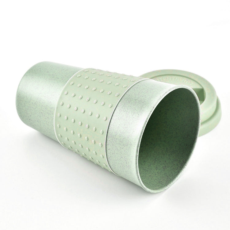 350ml  Wheat Straw Cellulose Made Leak Proof Plastic Mini Tea Mug(Green)