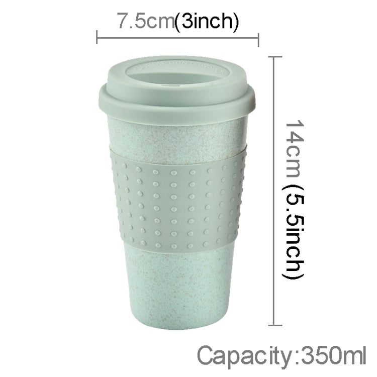 350ml  Wheat Straw Cellulose Made Leak Proof Plastic Mini Tea Mug(Green)