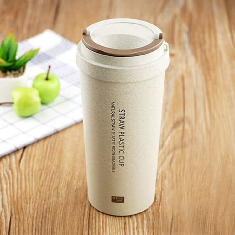 500ml Wheat Straw Cellulose Made Leak Proof Double Layer Heat Insulate Water Bottle with Handle