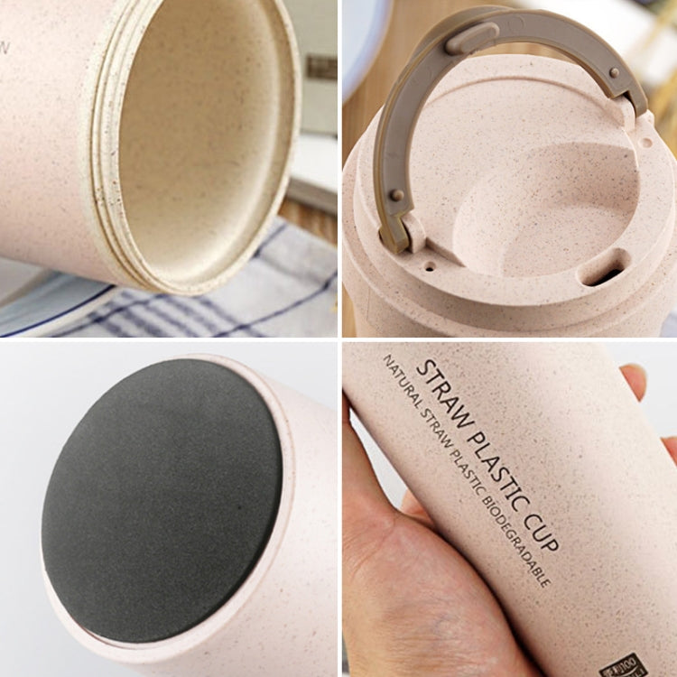 500ml Wheat Straw Cellulose Made Leak Proof Double Layer Heat Insulate Water Bottle with Handle