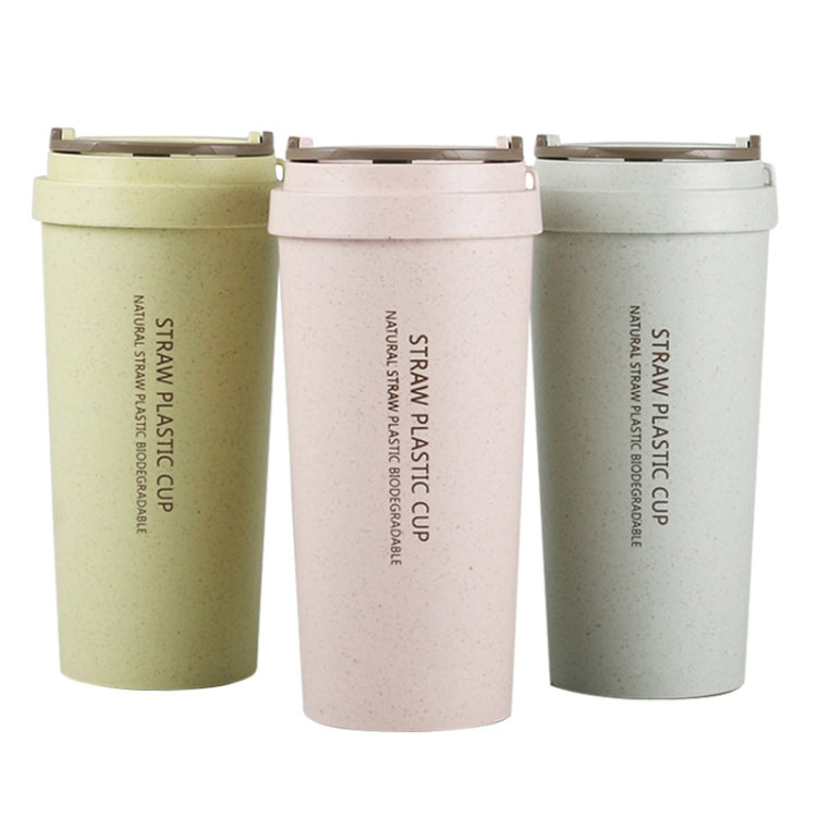 500ml Wheat Straw Cellulose Made Leak Proof Double Layer Heat Insulate Water Bottle with Handle