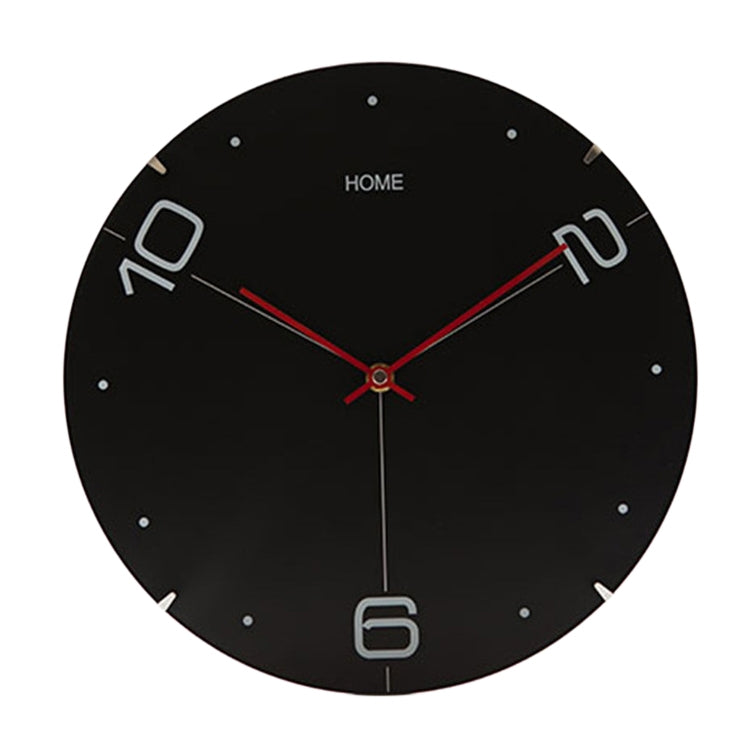 14 inch Creative Decorative Round Shape Living Room Mute Personality Numerals Wall Clock(Black)