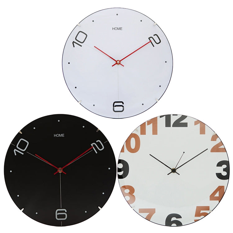 14 inch Creative Decorative Round Shape Living Room Mute Personality Numerals Wall Clock(Black)