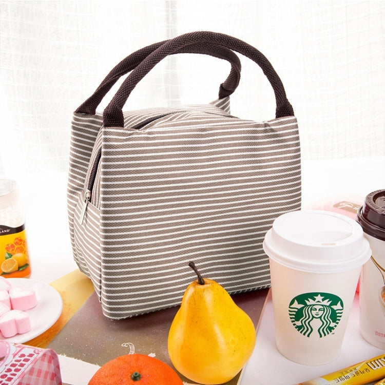 Multifunctional Thicken Stripe Cloth Lunchbox Bag Handbag Lunch Heat Preservation Cold Insulation Bag Storage Bag, Size: 23x17x15cm