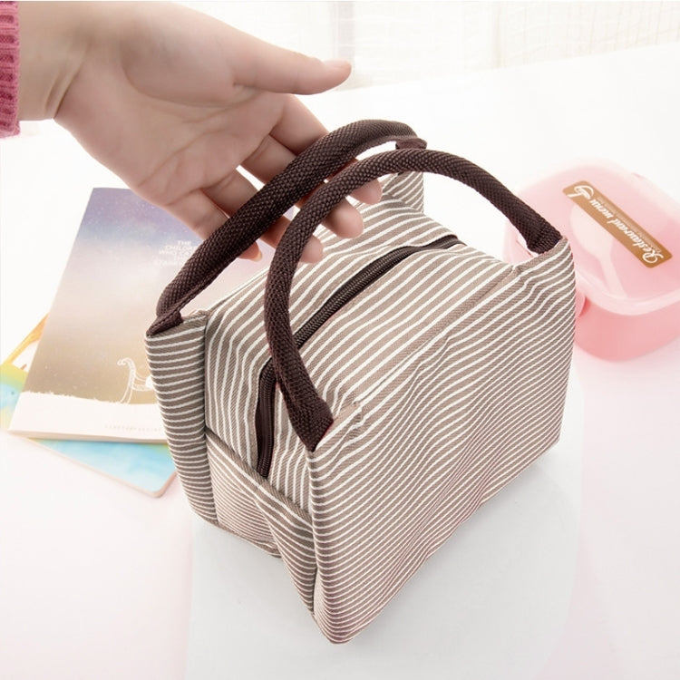 Multifunctional Thicken Stripe Cloth Lunchbox Bag Handbag Lunch Heat Preservation Cold Insulation Bag Storage Bag, Size: 23x17x15cm