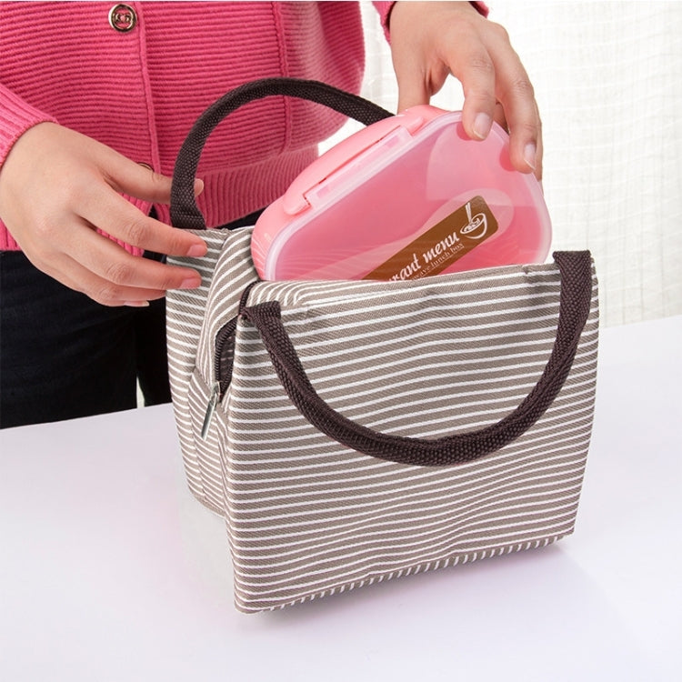 Multifunctional Thicken Stripe Cloth Lunchbox Bag Handbag Lunch Heat Preservation Cold Insulation Bag Storage Bag, Size: 23x17x15cm