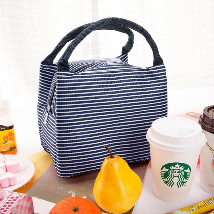 Multifunctional Thicken Stripe Cloth Lunchbox Bag Handbag Lunch Heat Preservation Cold Insulation Bag Storage Bag, Size: 23x17x15cm