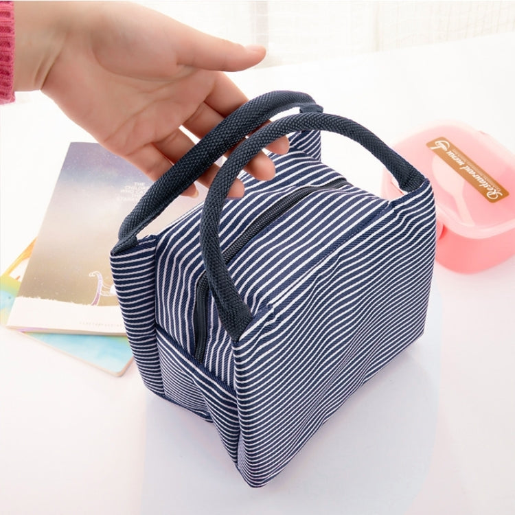 Multifunctional Thicken Stripe Cloth Lunchbox Bag Handbag Lunch Heat Preservation Cold Insulation Bag Storage Bag, Size: 23x17x15cm