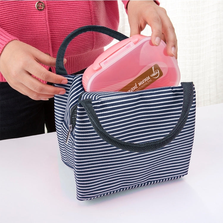 Multifunctional Thicken Stripe Cloth Lunchbox Bag Handbag Lunch Heat Preservation Cold Insulation Bag Storage Bag, Size: 23x17x15cm