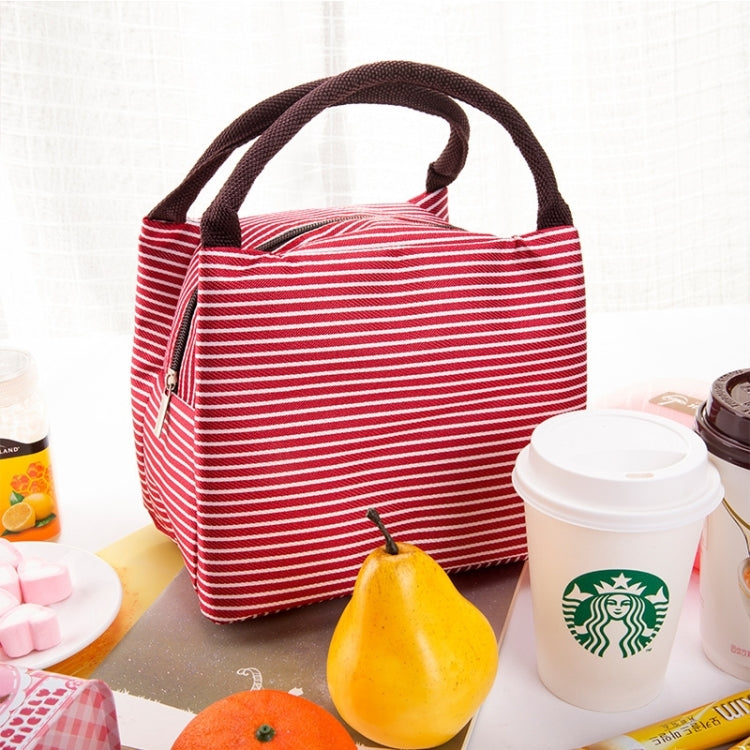 Multifunctional Thicken Stripe Cloth Lunchbox Bag Handbag Lunch Heat Preservation Cold Insulation Bag Storage Bag, Size: 23x17x15cm