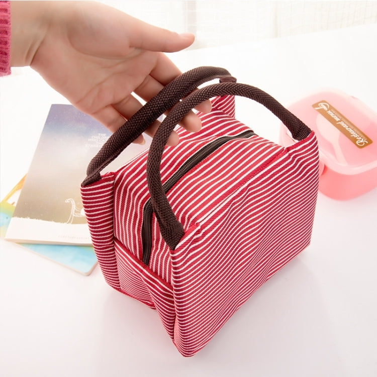 Multifunctional Thicken Stripe Cloth Lunchbox Bag Handbag Lunch Heat Preservation Cold Insulation Bag Storage Bag, Size: 23x17x15cm