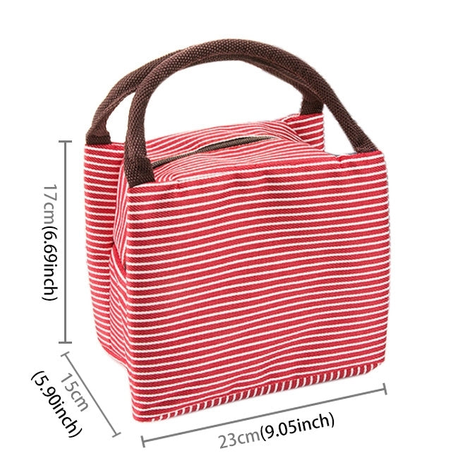 Multifunctional Thicken Stripe Cloth Lunchbox Bag Handbag Lunch Heat Preservation Cold Insulation Bag Storage Bag, Size: 23x17x15cm