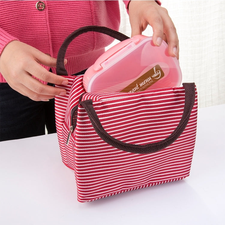Multifunctional Thicken Stripe Cloth Lunchbox Bag Handbag Lunch Heat Preservation Cold Insulation Bag Storage Bag, Size: 23x17x15cm