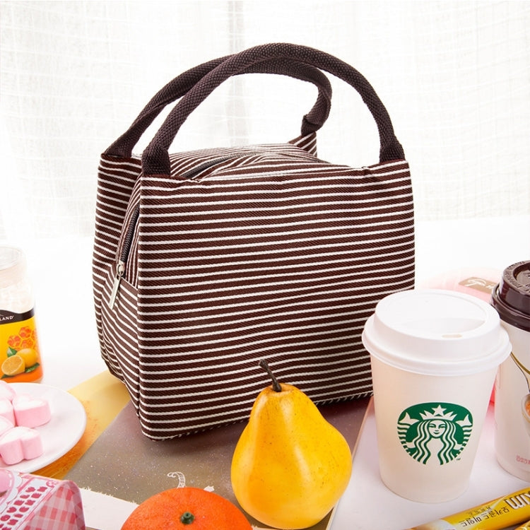 Multifunctional Thicken Stripe Cloth Lunchbox Bag Handbag Lunch Heat Preservation Cold Insulation Bag Storage Bag, Size: 23x17x15cm