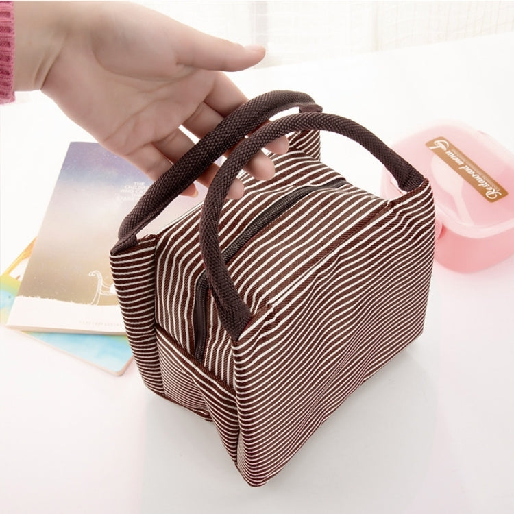 Multifunctional Thicken Stripe Cloth Lunchbox Bag Handbag Lunch Heat Preservation Cold Insulation Bag Storage Bag, Size: 23x17x15cm