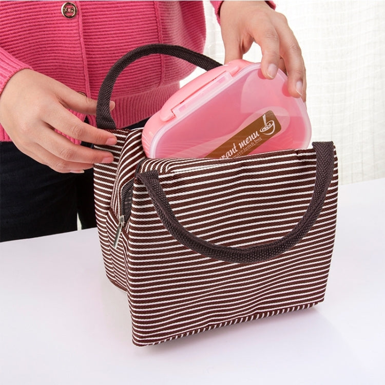 Multifunctional Thicken Stripe Cloth Lunchbox Bag Handbag Lunch Heat Preservation Cold Insulation Bag Storage Bag, Size: 23x17x15cm