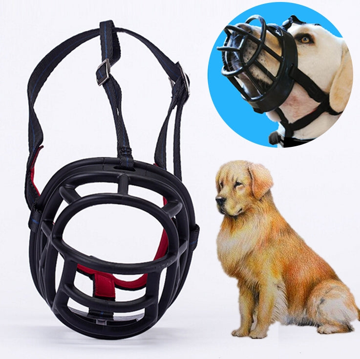 Dog Muzzle Prevent Biting Chewing and Barking Allows Drinking and Panting, Size: 12.5*12.5*15.4cm(Black)