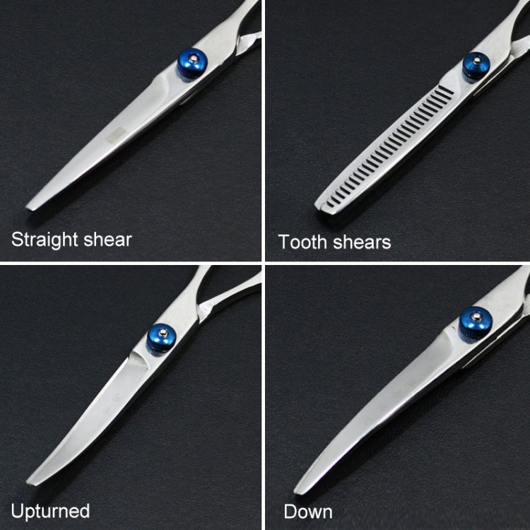 Pet Professional Hairdressing Tools Home-use Dog Hair Trimmer Thinning Scissors(Silver Thinning scissor)