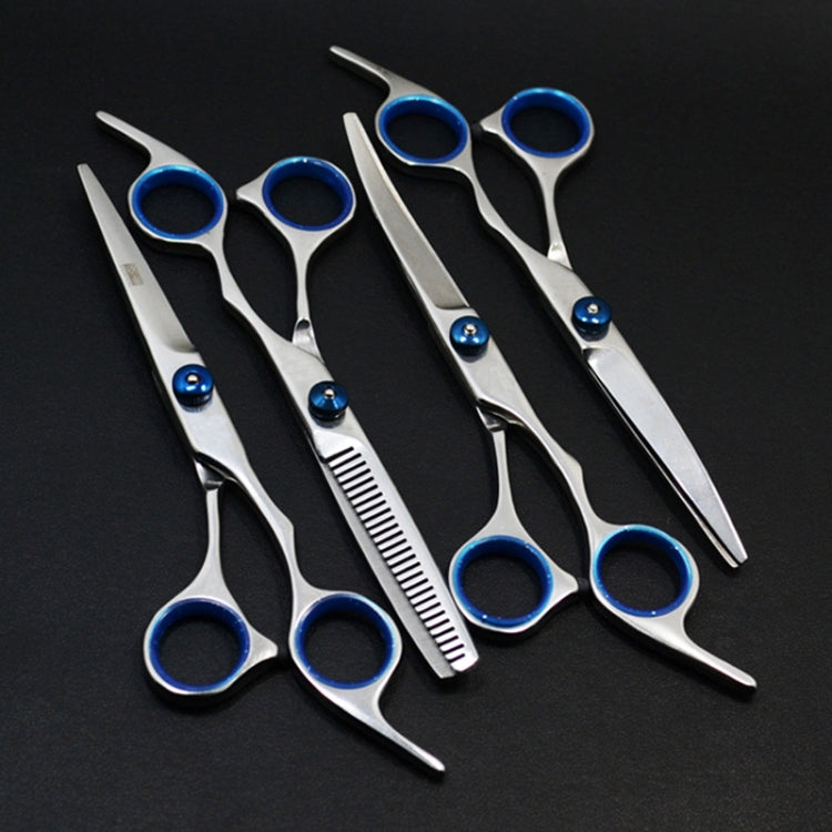 Pet Professional Hairdressing Tools Home-use Dog Hair Trimmer Down-turned Scissors(Silver Down-turned scissor)