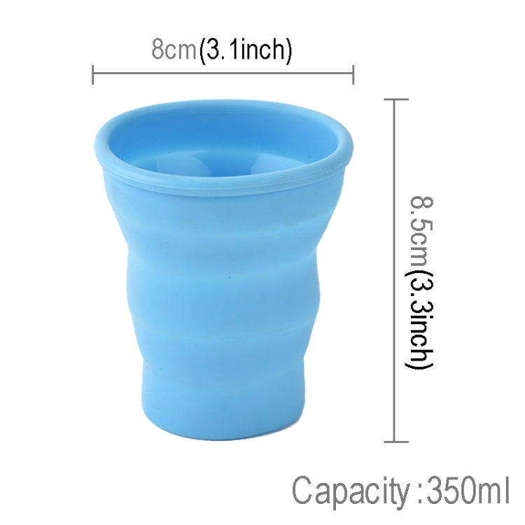 2 PCS 350mL Outdoor Portable Foldable Cup Multi-functional Travel Silicone Telescopic Cup(Blue)