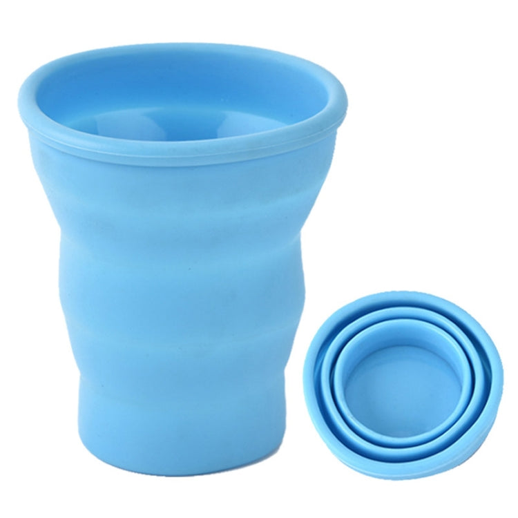 2 PCS 350mL Outdoor Portable Foldable Cup Multi-functional Travel Silicone Telescopic Cup(Blue)