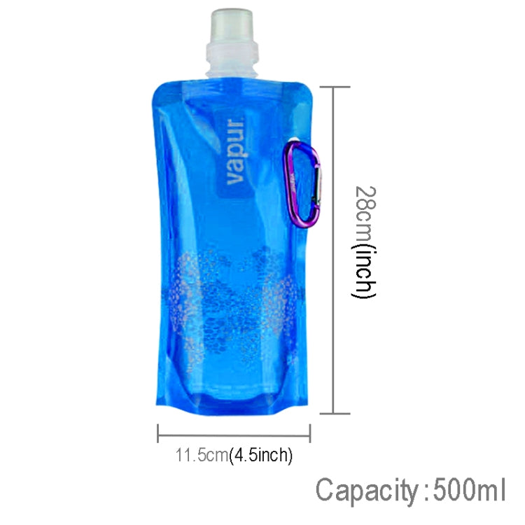 500ml Portable Ultralight Foldable Plastic Water Bag Outdoor Sports Supplies Hiking Camping Soft Water Pouchï¼Œ color random delivery