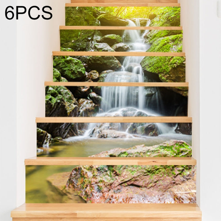 6 PCS DIY Creative Waterfall Stairs Sticker Home Decoration, Size: 18*100cm