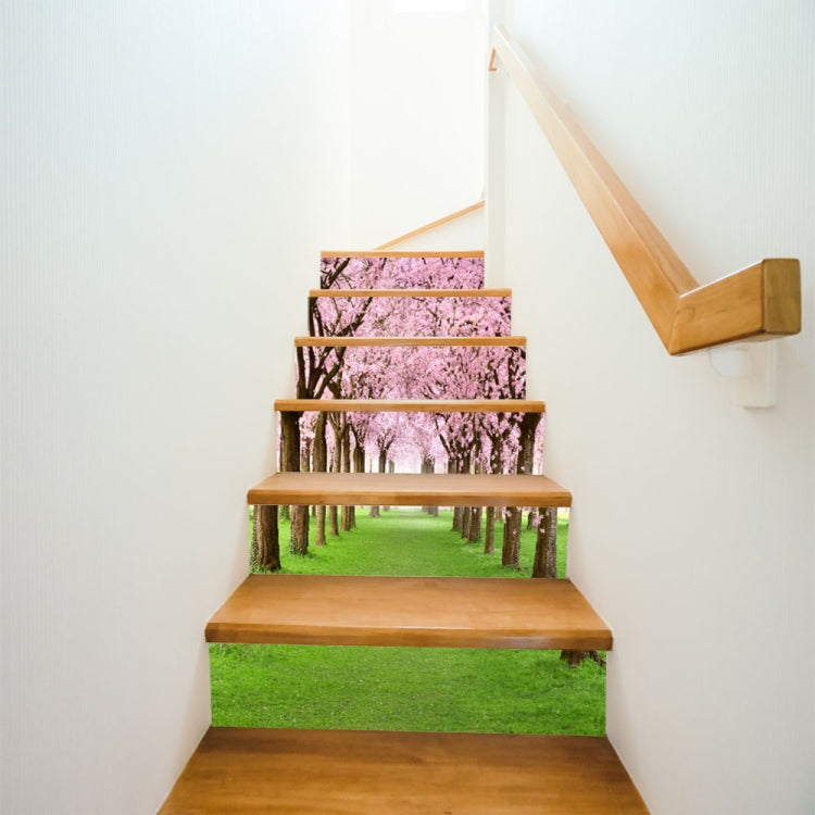 6 PCS DIY Creative Cherry Tree Beautiful Scenery Street Stairs Sticker Home Decoration, Size: 18*100cm