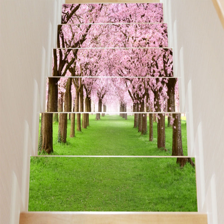 6 PCS DIY Creative Cherry Tree Beautiful Scenery Street Stairs Sticker Home Decoration, Size: 18*100cm
